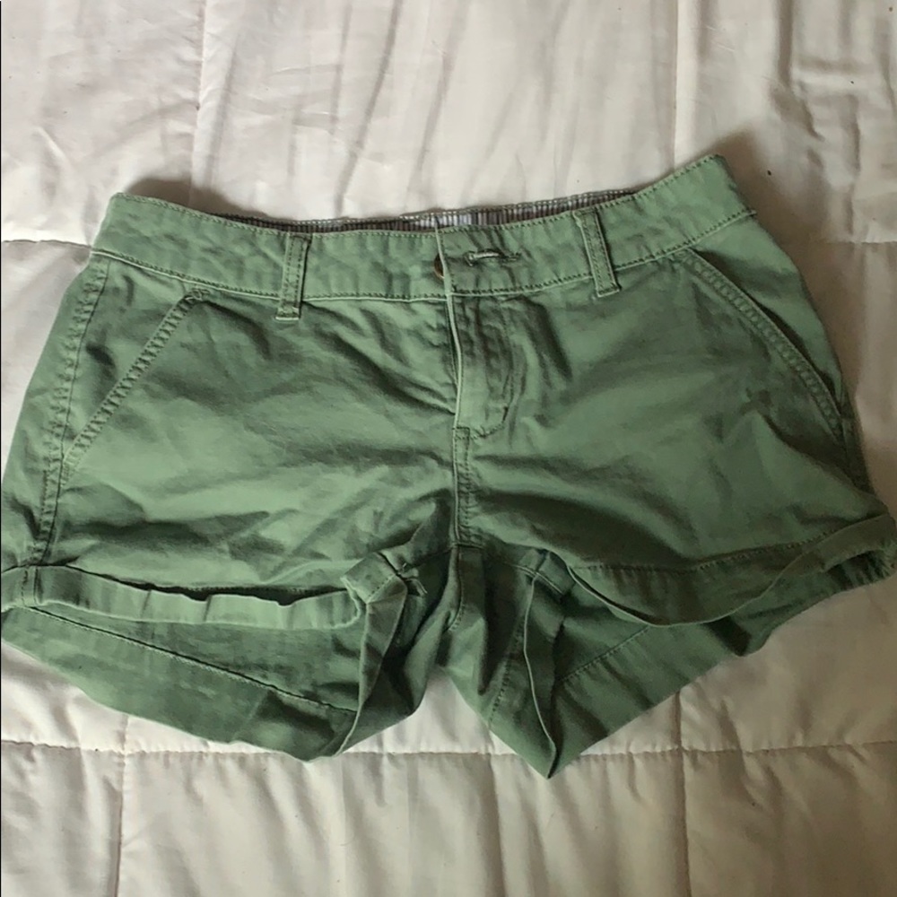 Green khaki shorts